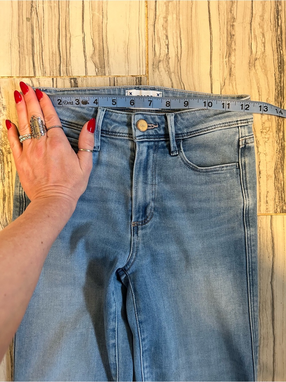PAIGE Genevieve Flare Bootcut Light Blue Stretch Jeans - Picture 10 of 14